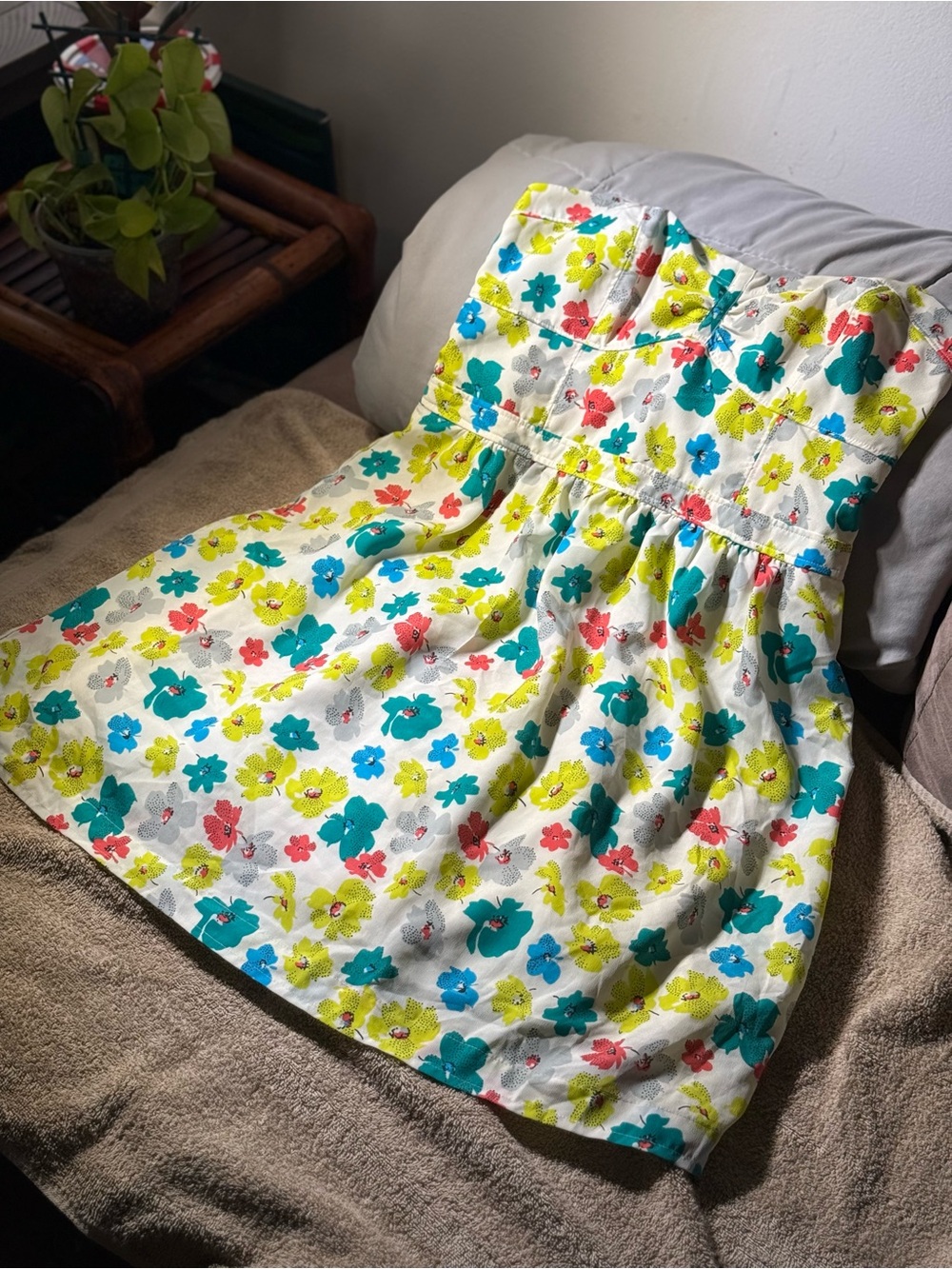 Girls Floral Strapless Sundress